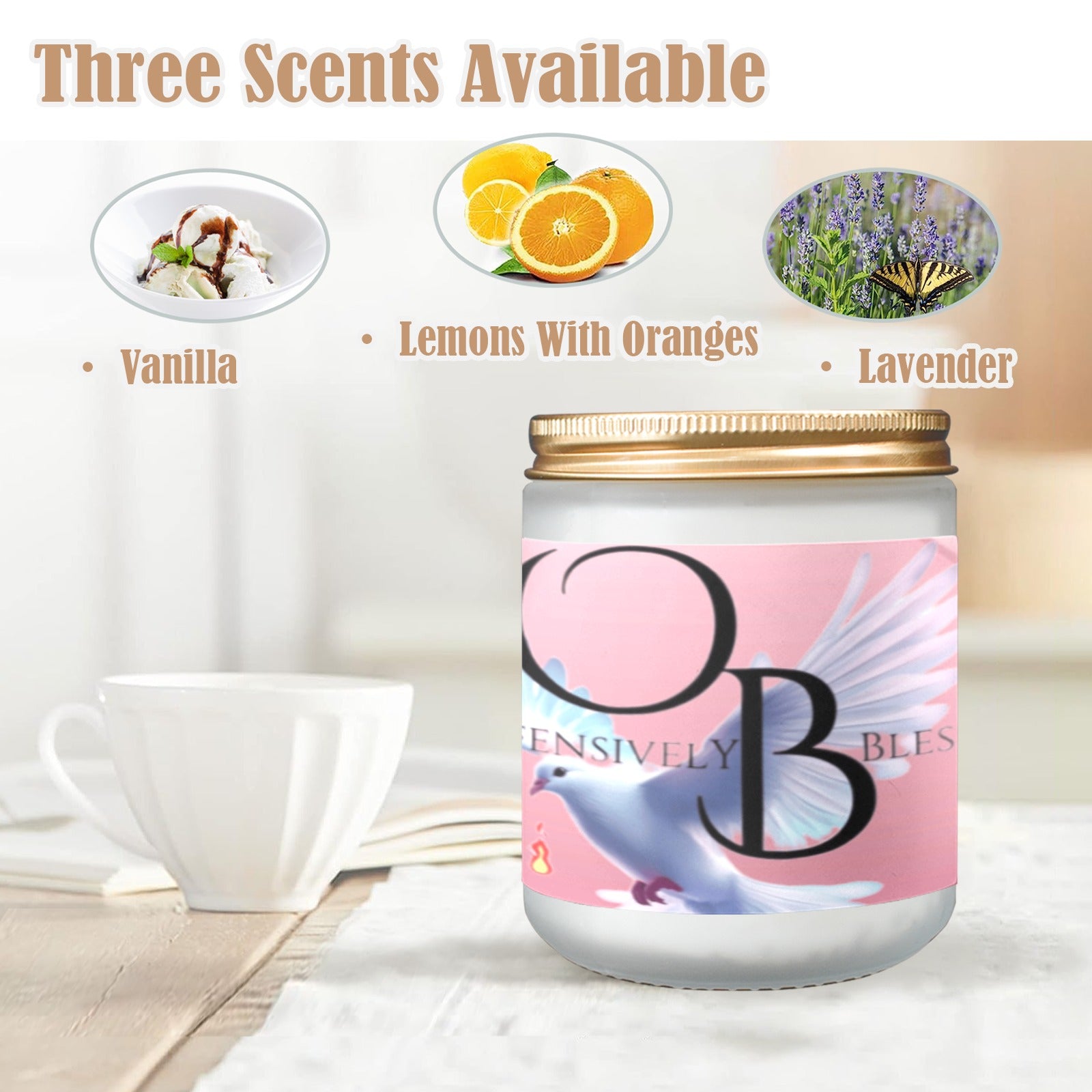 Offensively Blessed Candel 2 Frosted Glass Candle Cup - Large Size