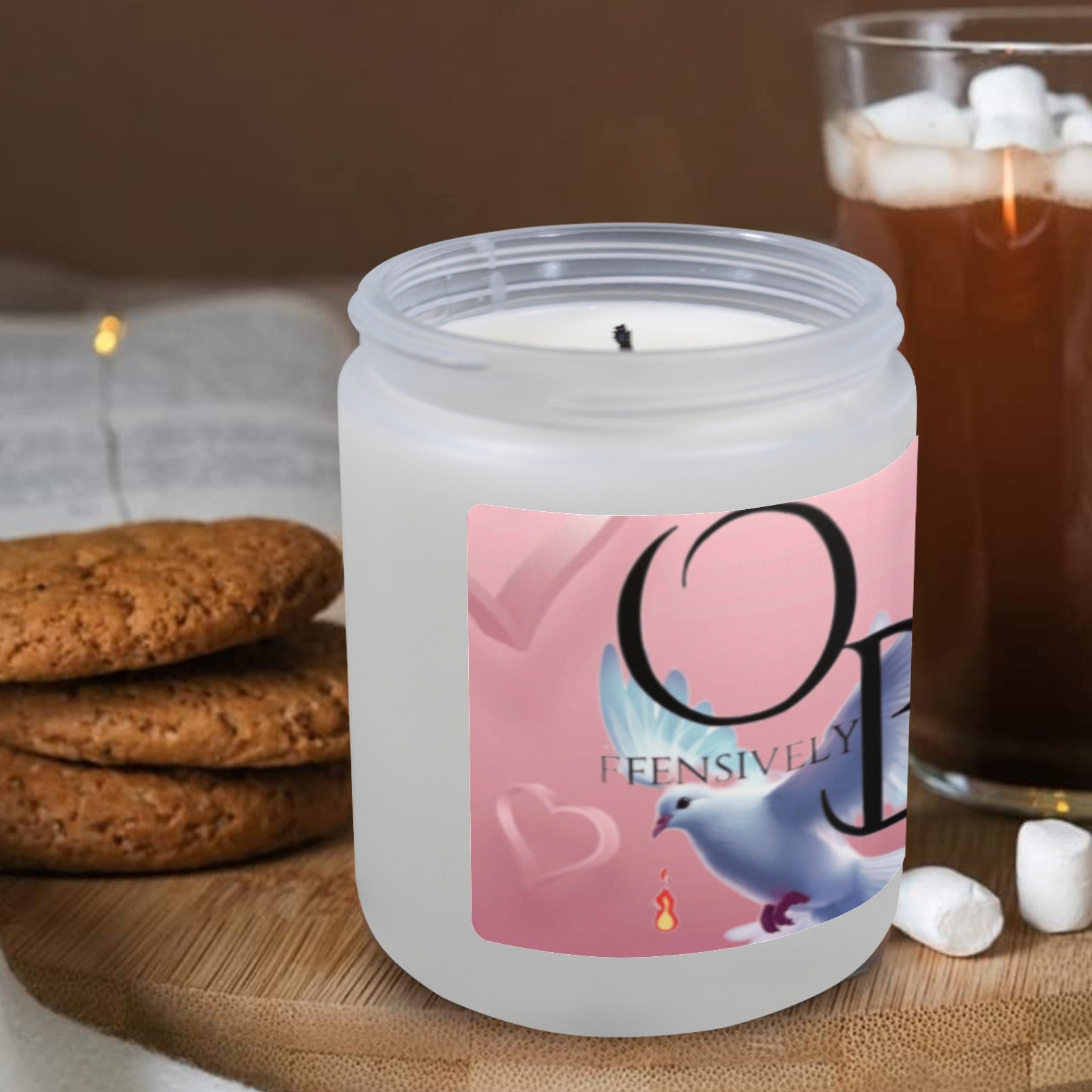 Offensively Blessed Candel 2 Frosted Glass Candle Cup - Large Size