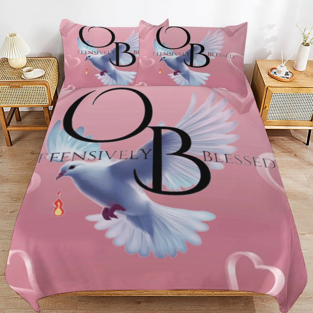 3-Piece Bedding Set (1 Duvet Cover + 2 Pillow Shams) 3-Piece Bedding Set 102"×90" (1 Quilt Cover + 2 Pillowcases)