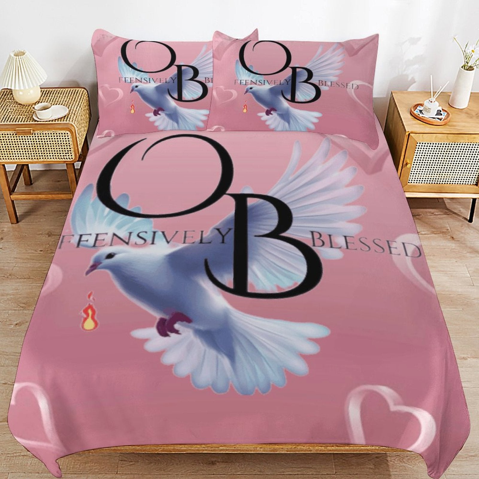 3-Piece Bedding Set (1 Duvet Cover + 2 Pillow Shams) 3-Piece Bedding Set 102"×90" (1 Quilt Cover + 2 Pillowcases)