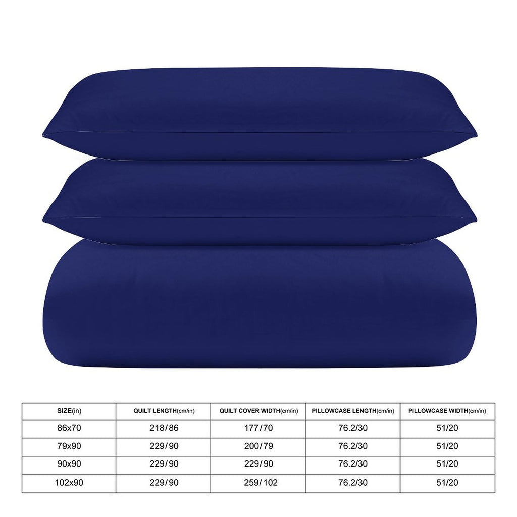 3-Piece Bedding Set (1 Duvet Cover + 2 Pillow Shams) 3-Piece Bedding Set 102"×90" (1 Quilt Cover + 2 Pillowcases)