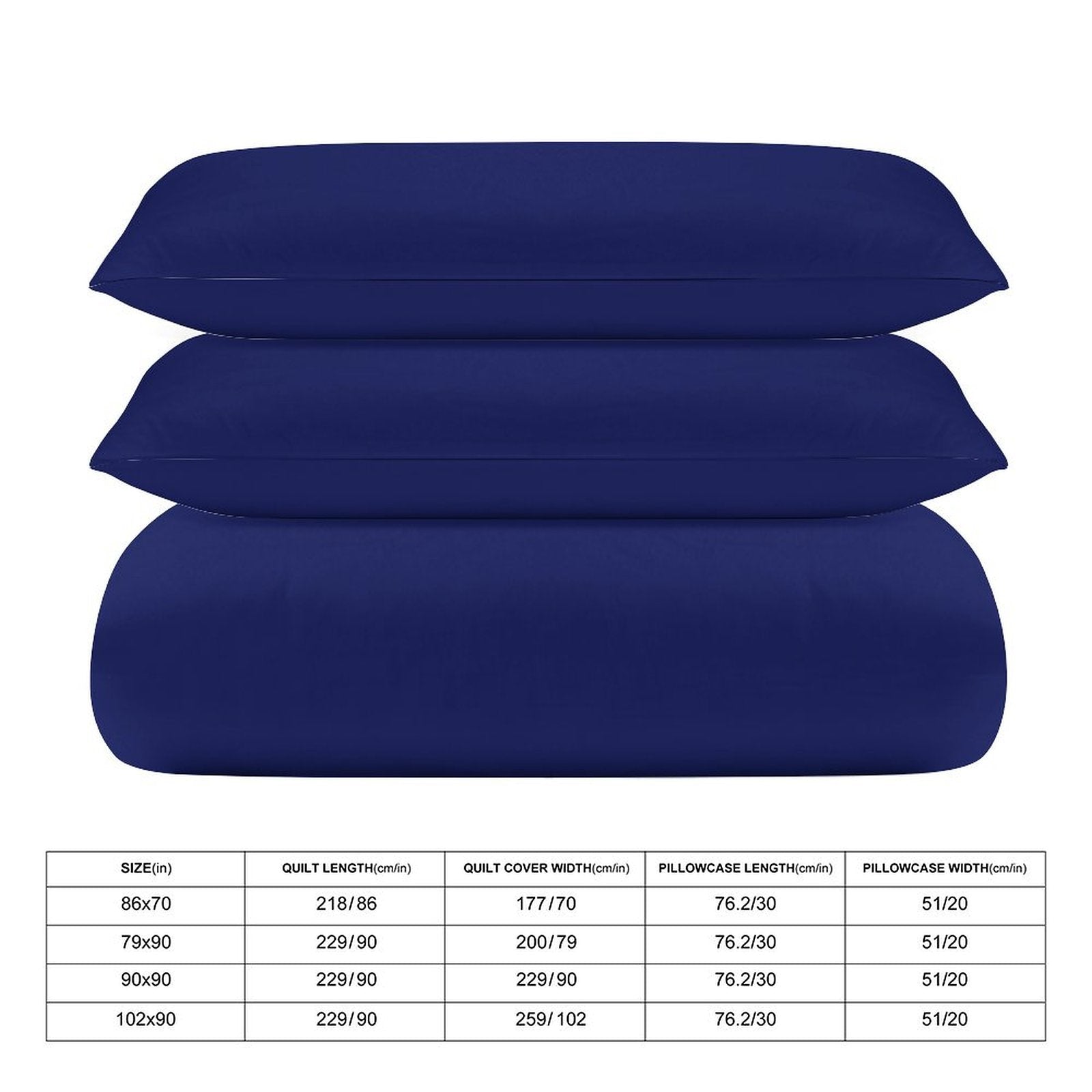 3-Piece Bedding Set (1 Duvet Cover + 2 Pillow Shams) 3-Piece Bedding Set 102"×90" (1 Quilt Cover + 2 Pillowcases)