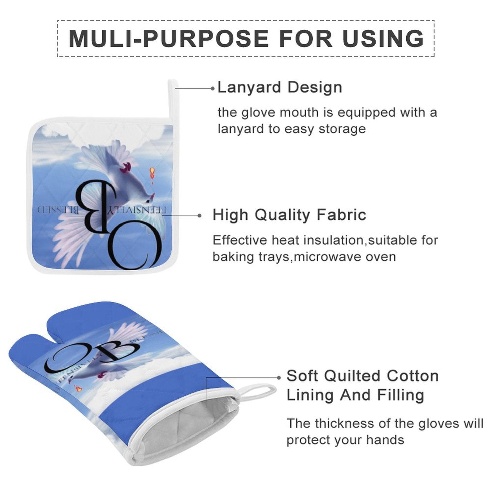 Insulation gloves different Heat Resistant Oven Mitt With Pot Holder
