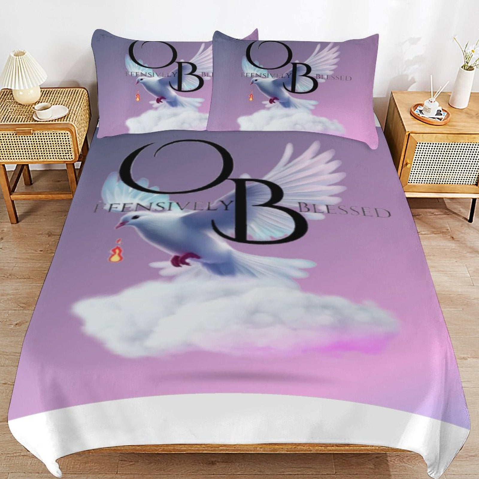 3-Piece Bedding Set (1 Duvet Cover + 2 Pillow Shams) 3-Piece Bedding Set 79"×90" (1 Quilt Cover + 2 Pillowcases)