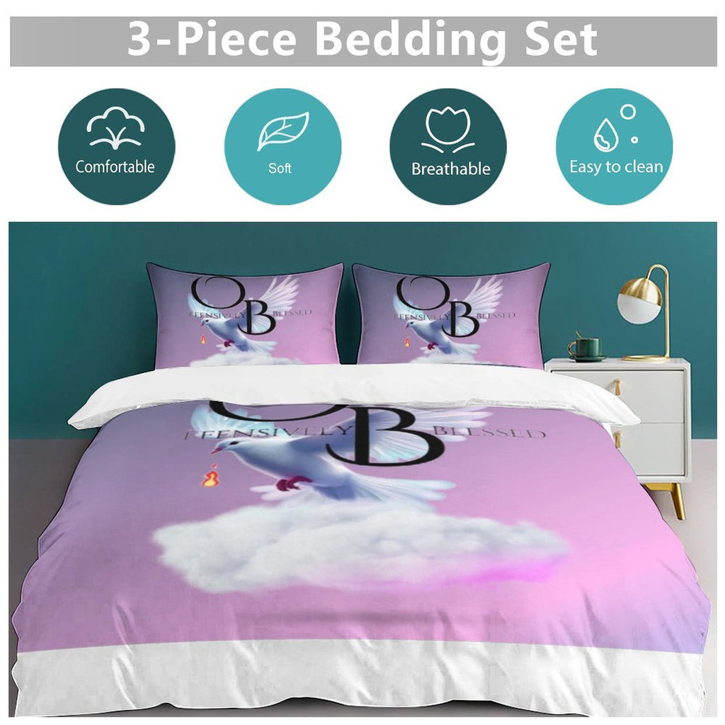 3-Piece Bedding Set (1 Duvet Cover + 2 Pillow Shams) 3-Piece Bedding Set 79"×90" (1 Quilt Cover + 2 Pillowcases)