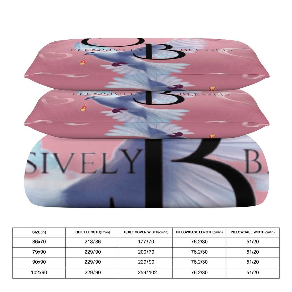 3-Piece Bedding Set (1 Duvet Cover + 2 Pillow Shams) 3-Piece Bedding Set 102"×90" (1 Quilt Cover + 2 Pillowcases)