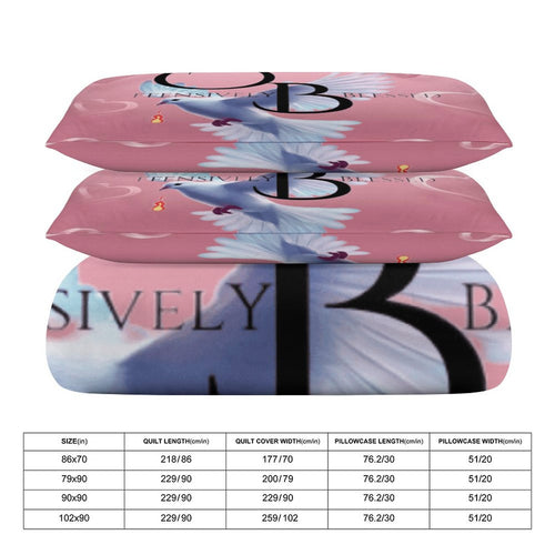 3-Piece Bedding Set (1 Duvet Cover + 2 Pillow Shams) 3-Piece Bedding Set 102"×90" (1 Quilt Cover + 2 Pillowcases)