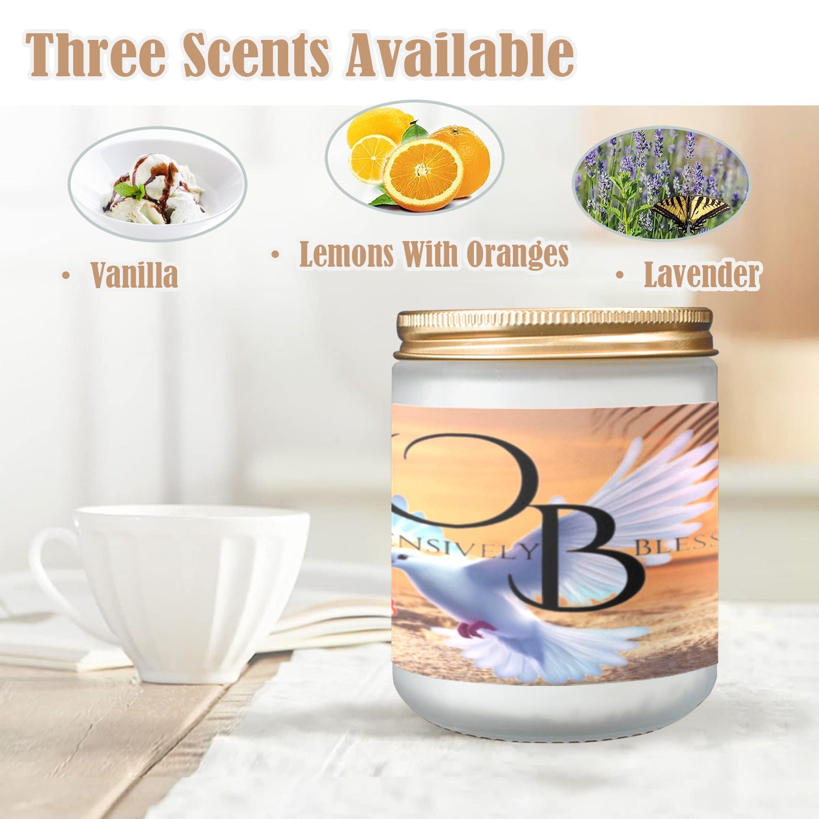 Offensively Blessed #4 Frosted Glass Candle Cup - Large Size