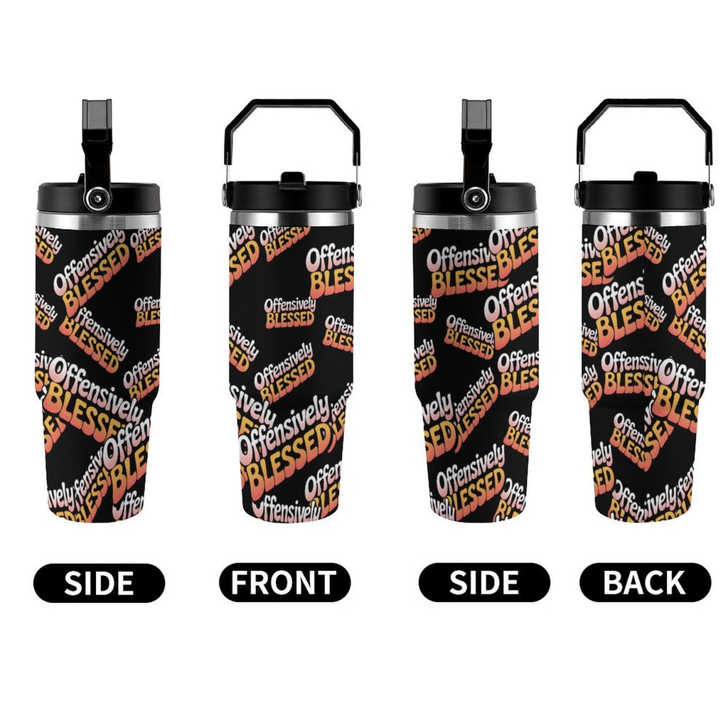 Offensively Blessed 🌺Large capacity car cup 30oz Travel Tumbler (USA)