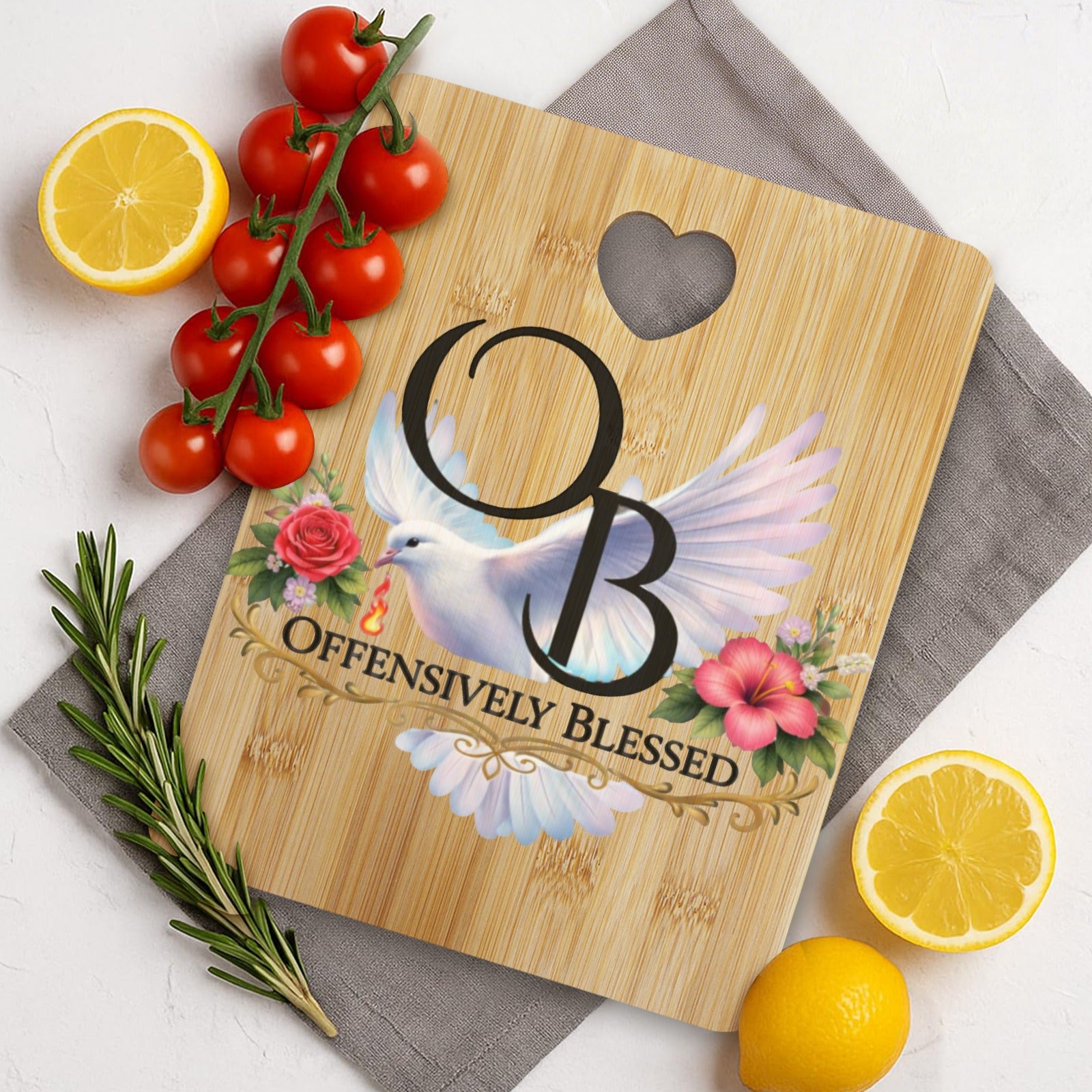 OB Cutting Board Heart-Shaped Cutout Cutting Board