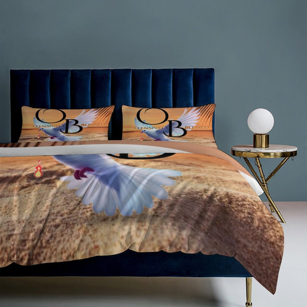 3-Piece Bedding Set (1 Duvet Cover + 2 Pillow Shams) 3-Piece Bedding Set 102"×90" (1 Quilt Cover + 2 Pillowcases)