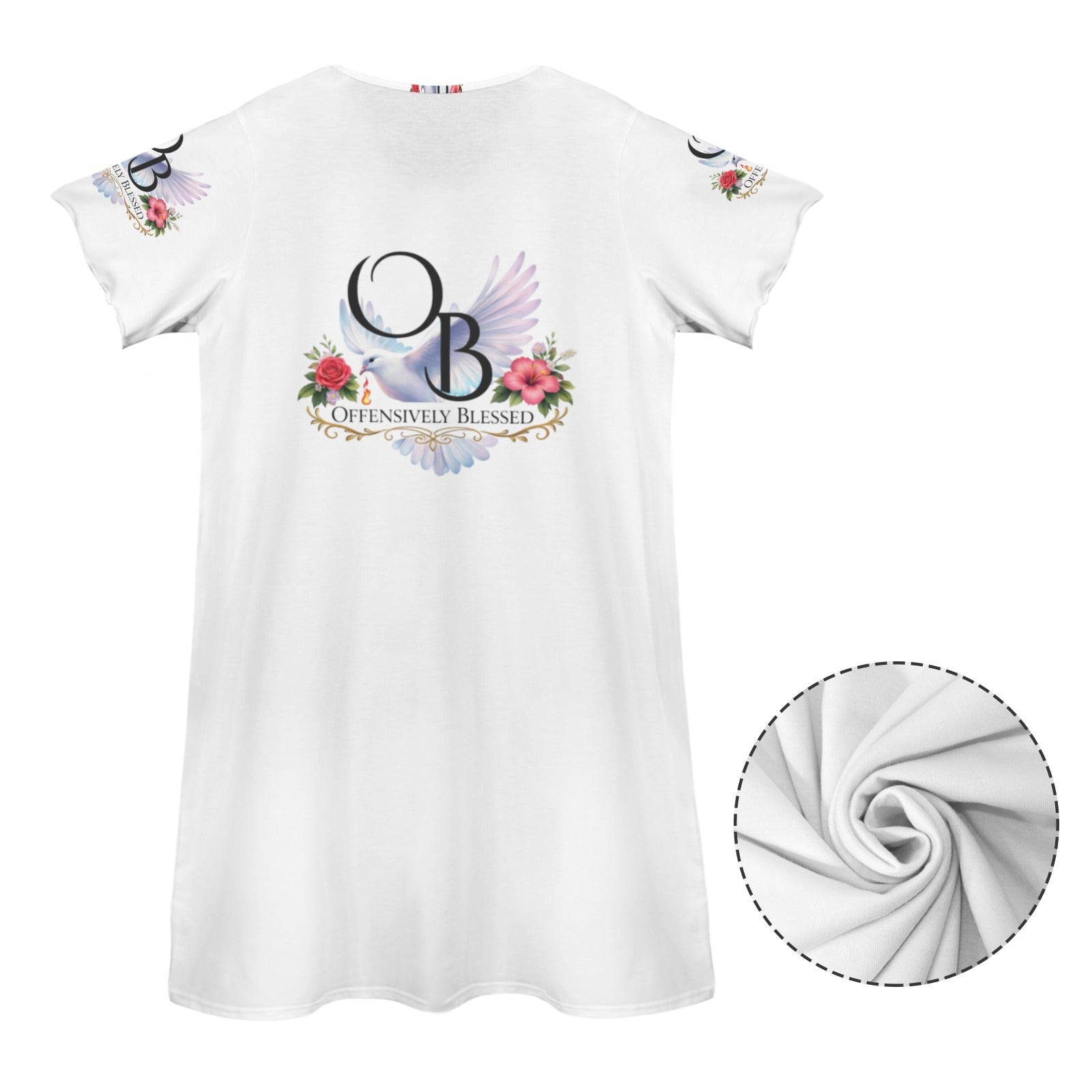 OB Women Dress Women's Crew Neck Short Sleeve Dress