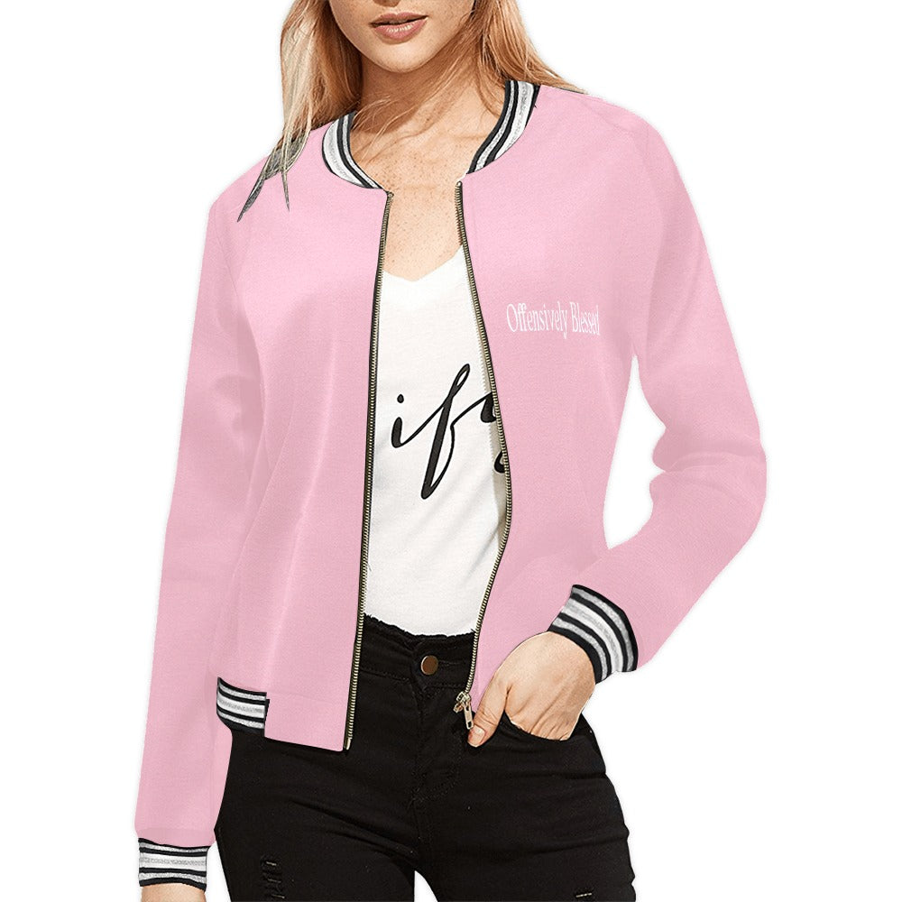 OB Jacket All Over Print Bomber Jacket for Women (Model H21)
