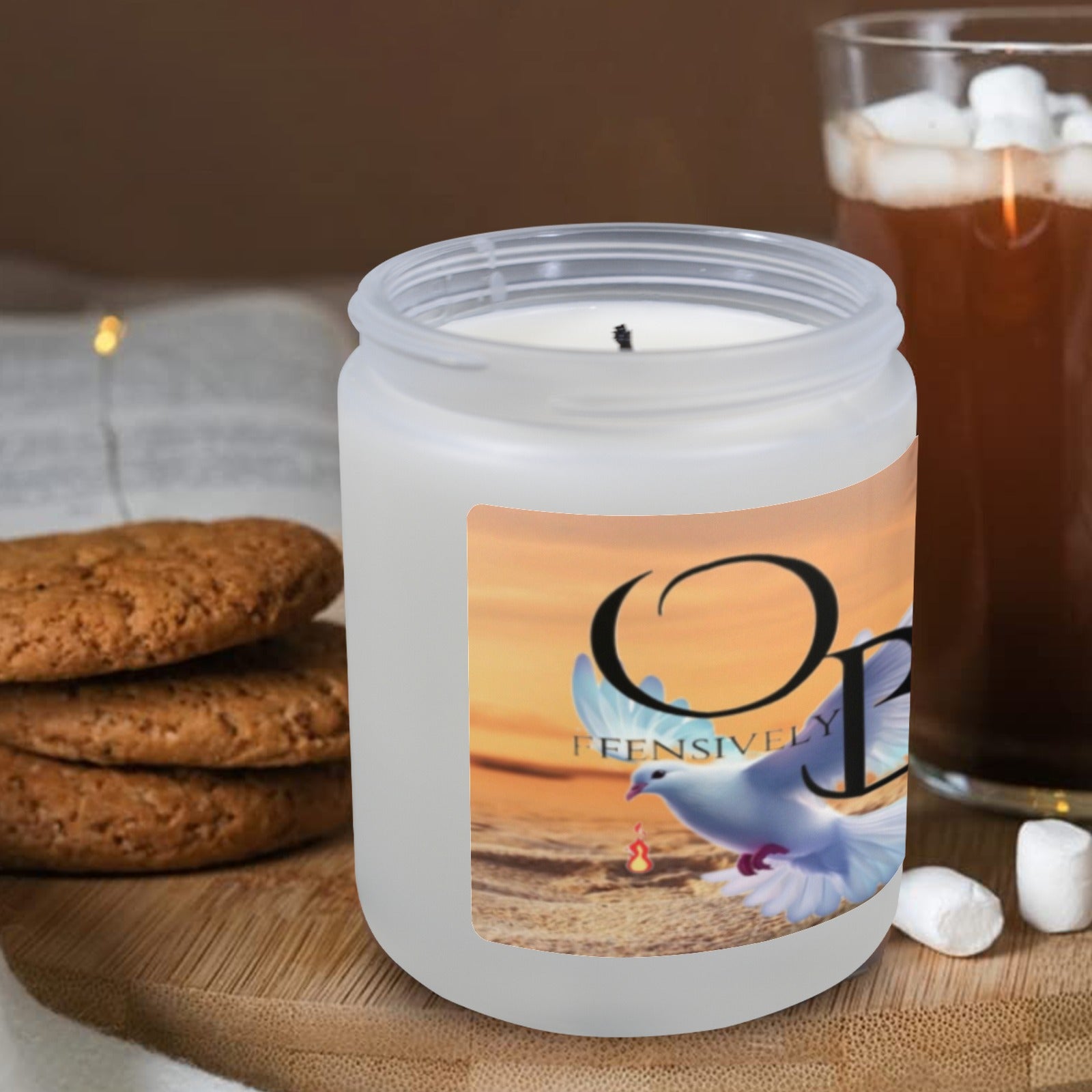 Offensively Blessed #4 Frosted Glass Candle Cup - Large Size