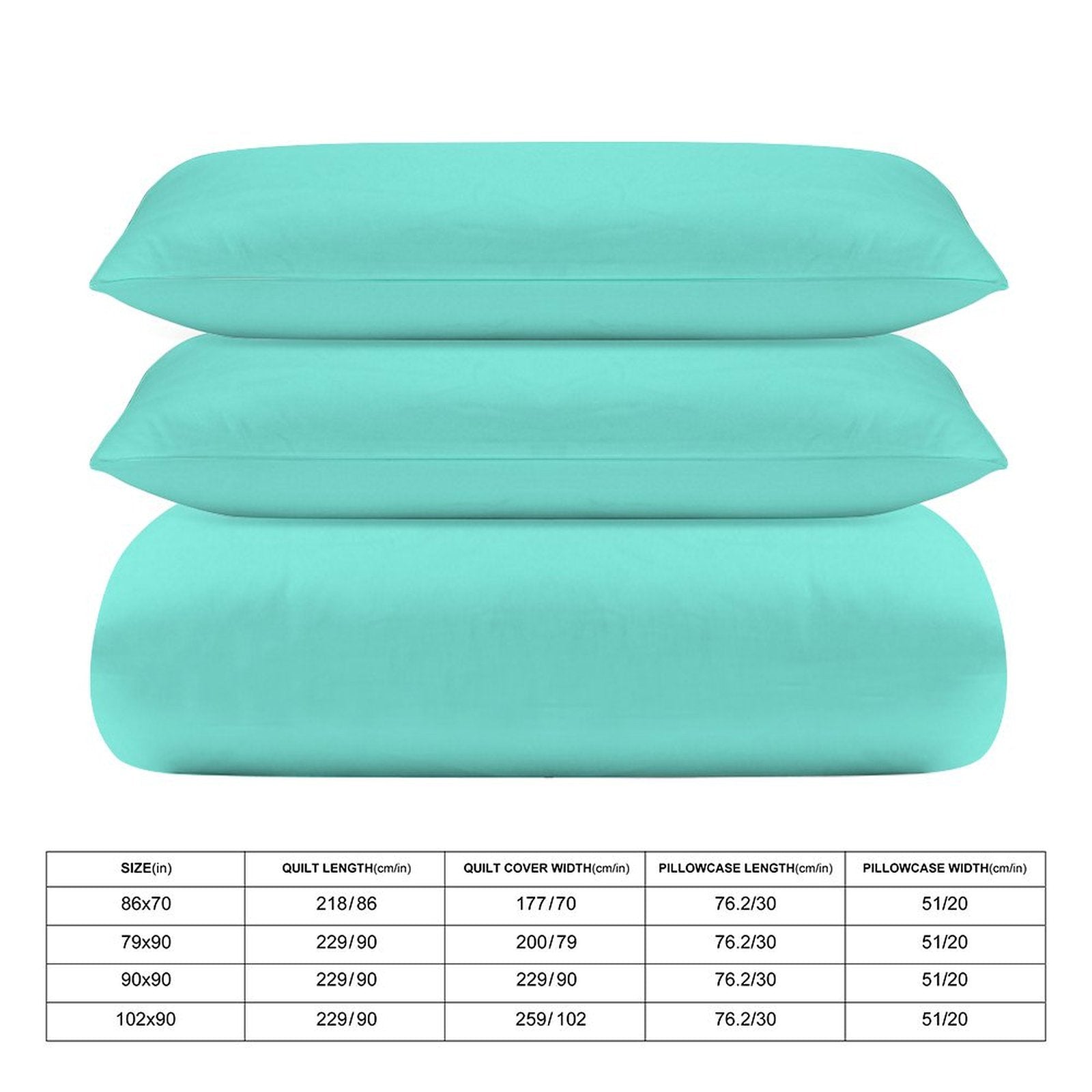 3-Piece Bedding Set (1 Duvet Cover + 2 Pillow Shams) 3-Piece Bedding Set 102"×90" (1 Quilt Cover + 2 Pillowcases)