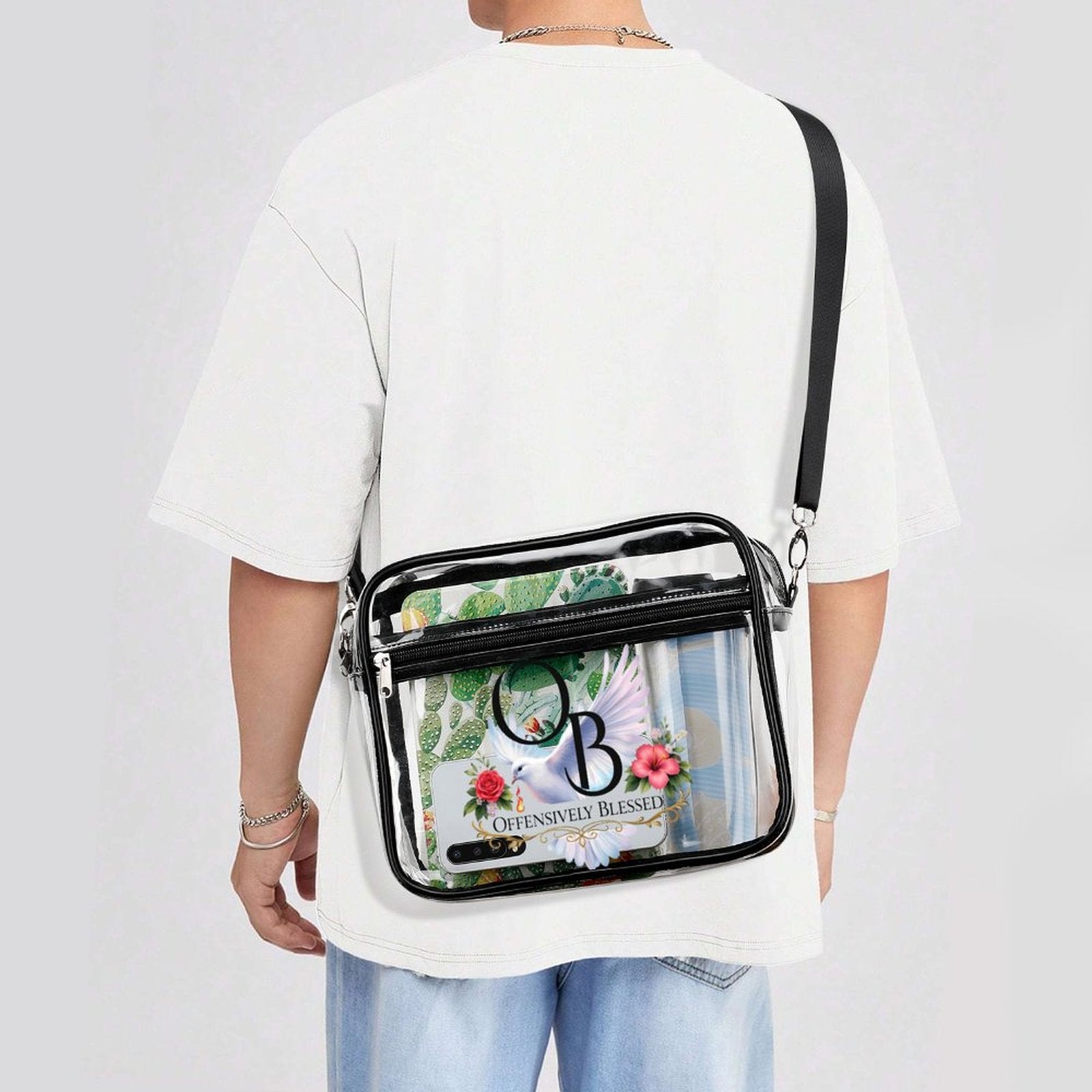 Offensively Blessed Clear Bag Large Clear Satchel Bag