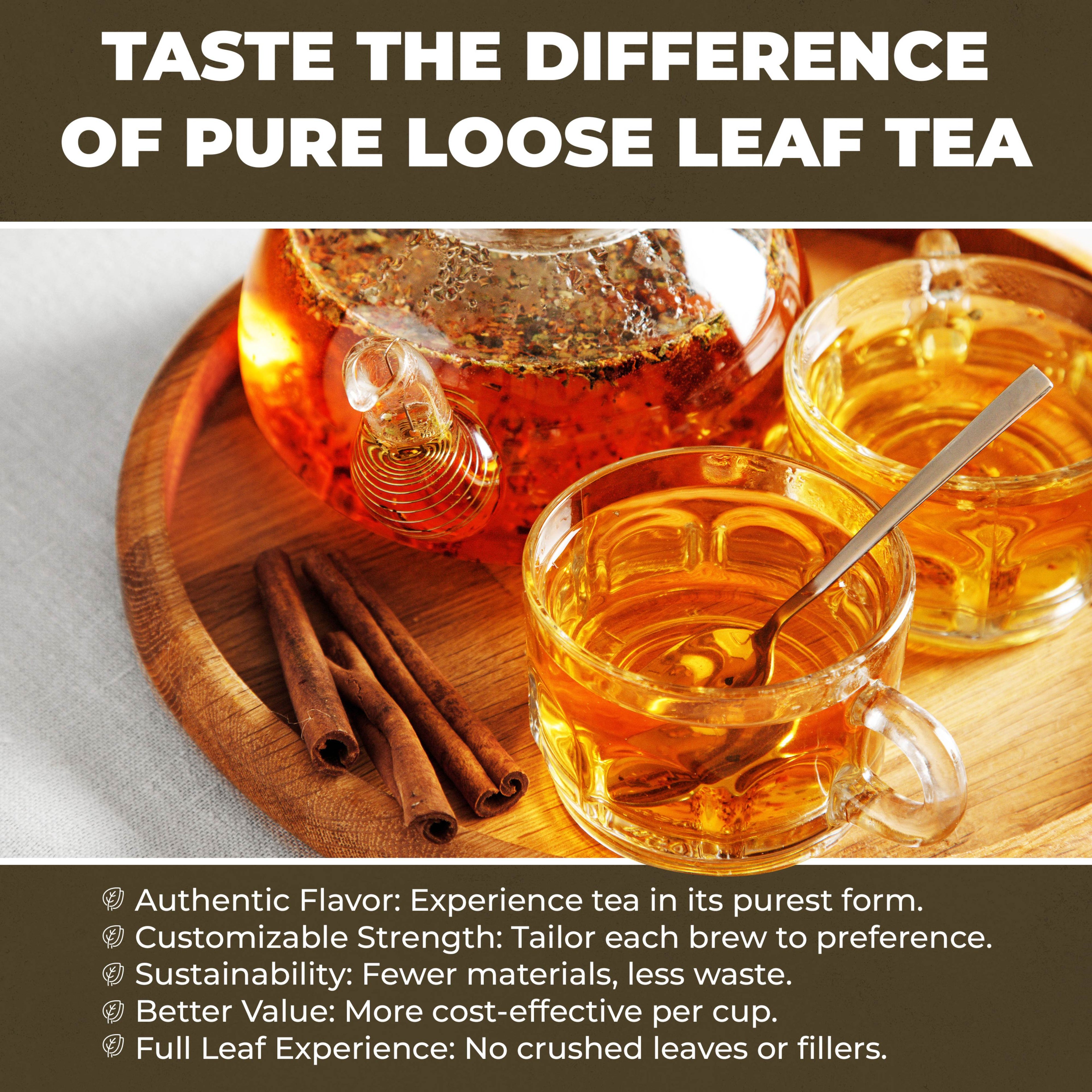 Serenity Glow Loose Tea, Metabolism Support - Ayurvedic Blend with Tulsi & Rooibos - Herbal & Caffeine Free - Organic & Kosher