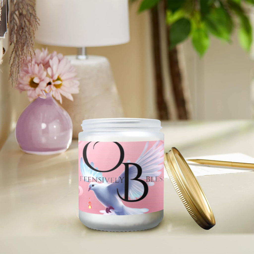 Offensively Blessed Candel 2 Frosted Glass Candle Cup - Large Size