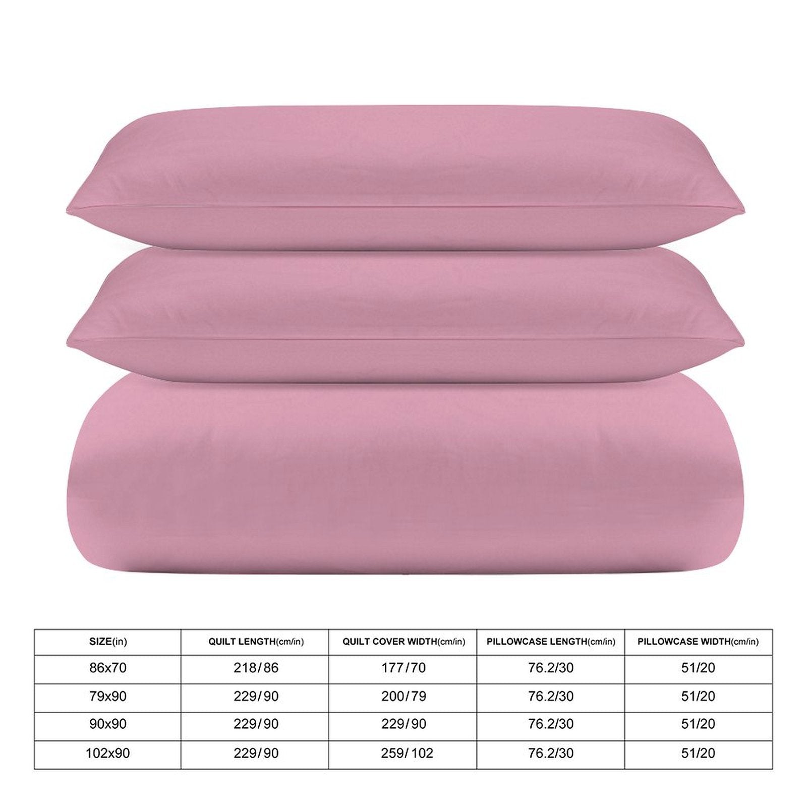 3-Piece Bedding Set (1 Duvet Cover + 2 Pillow Shams) 3-Piece Bedding Set 102"×90" (1 Quilt Cover + 2 Pillowcases)