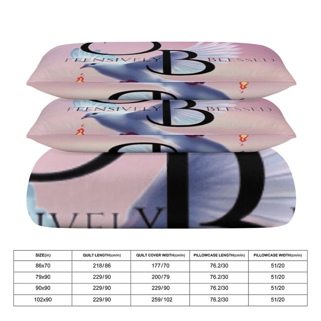 3-Piece Bedding Set (1 Duvet Cover + 2 Pillow Shams) 3-Piece Bedding Set 102"×90" (1 Quilt Cover + 2 Pillowcases)