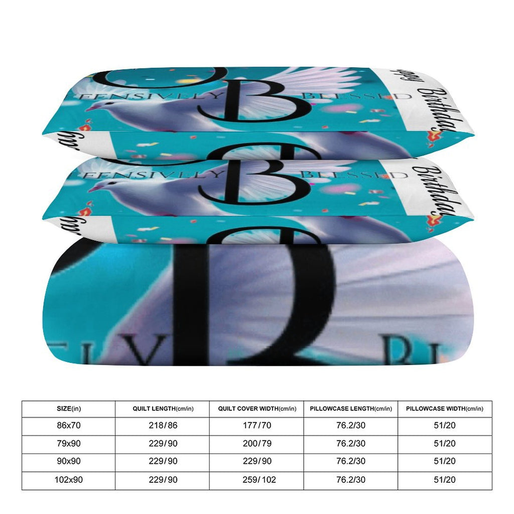 3-Piece Bedding Set (1 Duvet Cover + 2 Pillow Shams) 3-Piece Bedding Set 102"×90" (1 Quilt Cover + 2 Pillowcases)