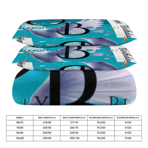 3-Piece Bedding Set (1 Duvet Cover + 2 Pillow Shams) 3-Piece Bedding Set 102"×90" (1 Quilt Cover + 2 Pillowcases)