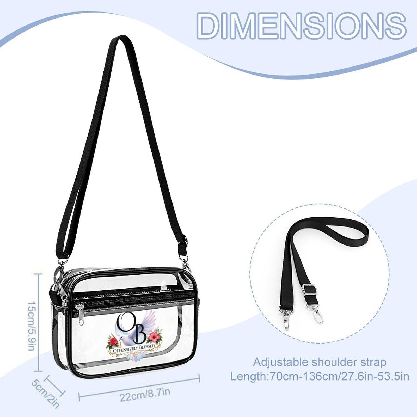 Offensively Blessed 🌺Small satchel bag Small Clear Satchel Bag