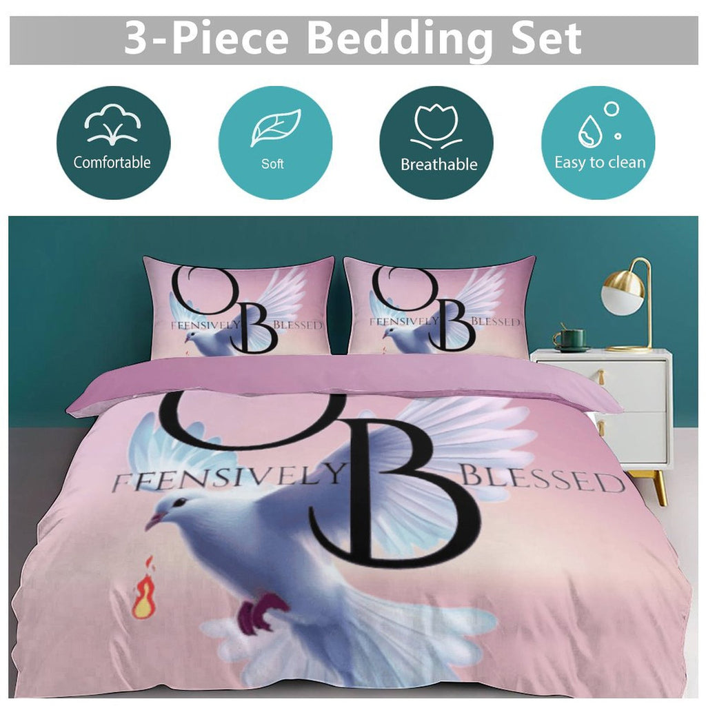 3-Piece Bedding Set (1 Duvet Cover + 2 Pillow Shams) 3-Piece Bedding Set 102"×90" (1 Quilt Cover + 2 Pillowcases)