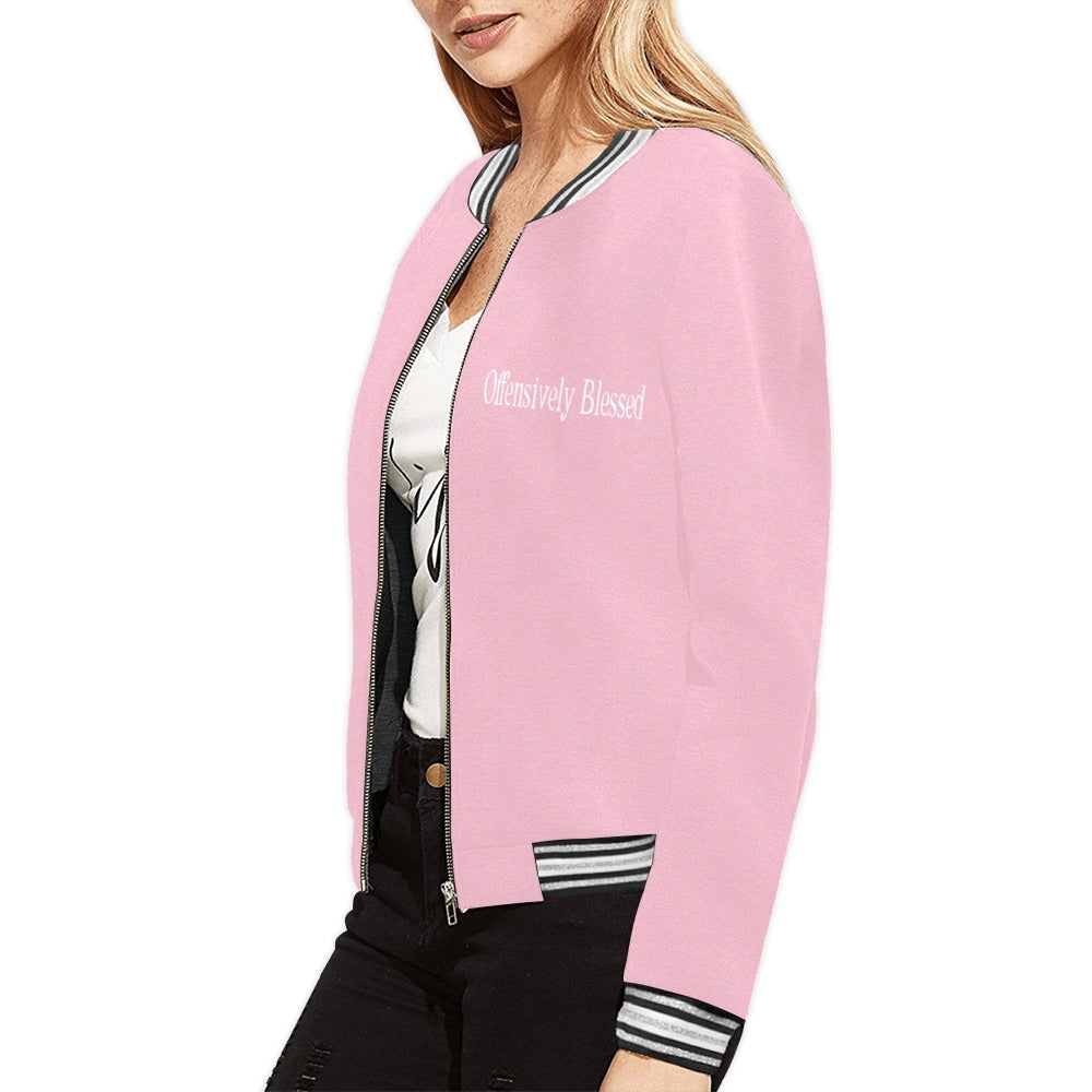 OB Jacket All Over Print Bomber Jacket for Women (Model H21)