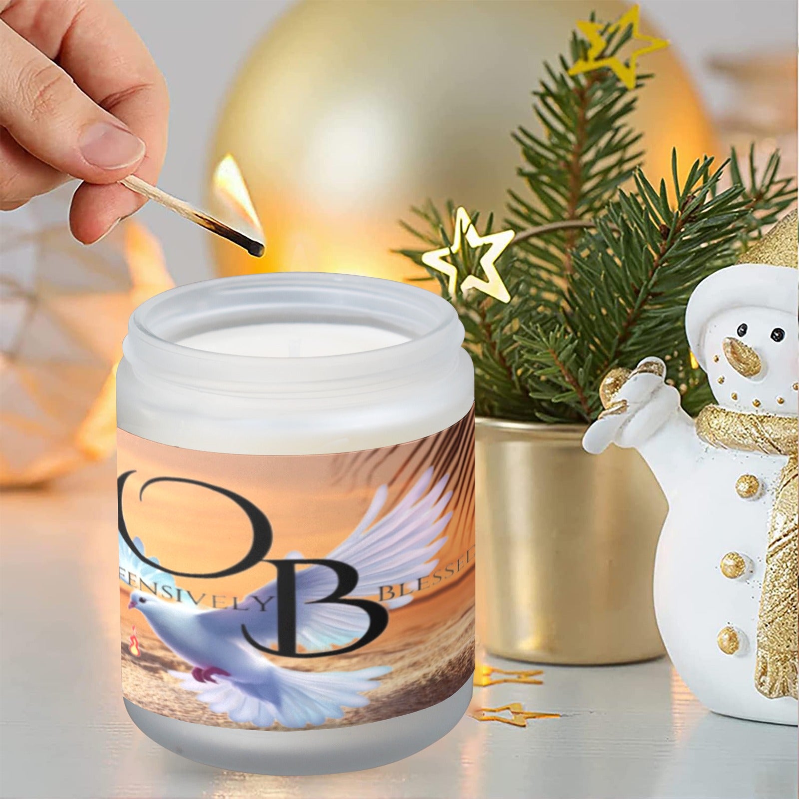 Offensively Blessed #4 Frosted Glass Candle Cup - Large Size