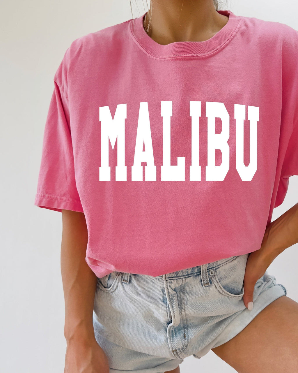 Malibu California State City Comfort Colors T Shirt (Condensed Font)