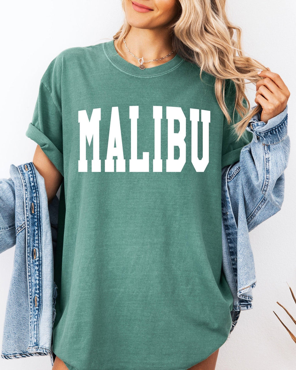 Malibu California State City Comfort Colors T Shirt (Condensed Font)
