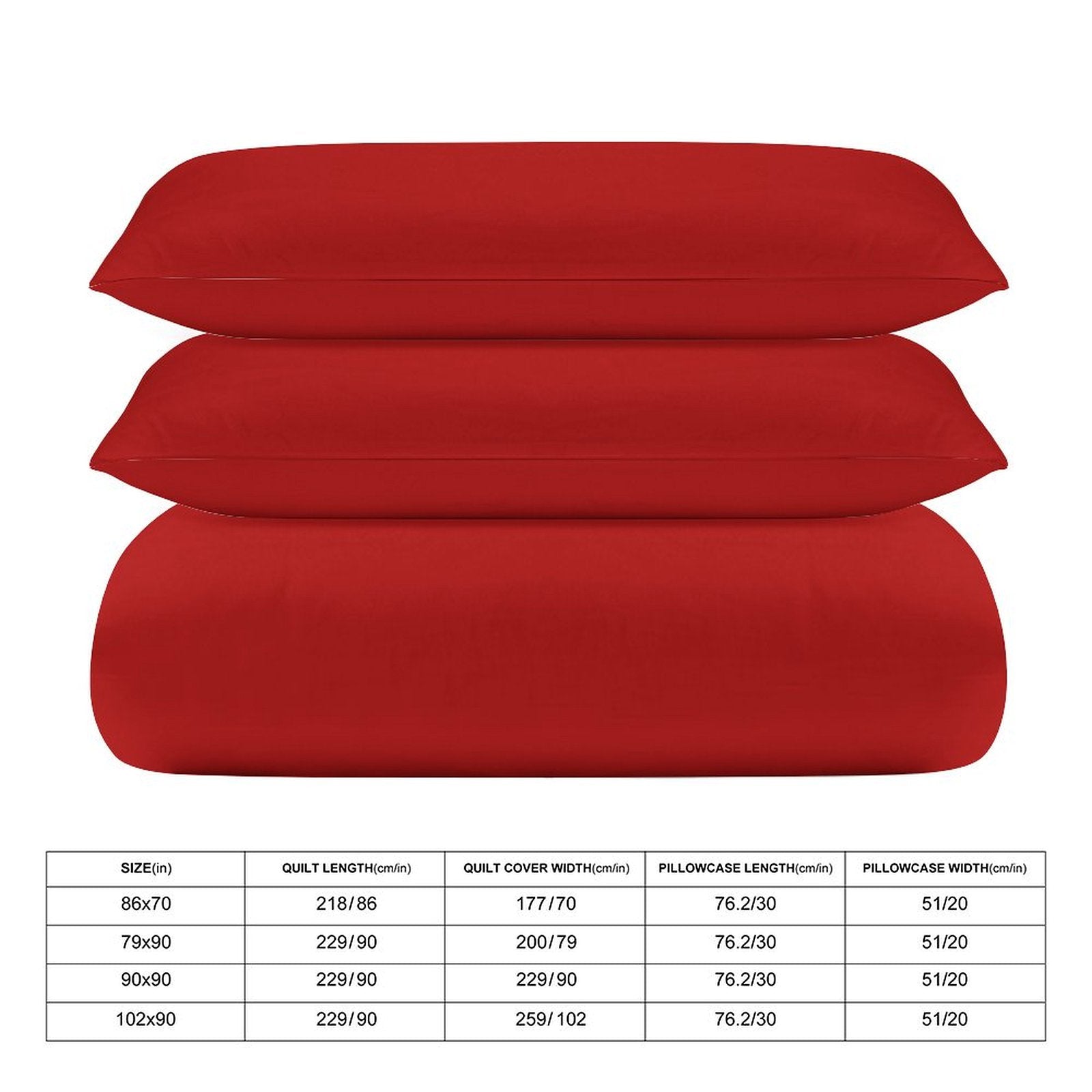 3-Piece Bedding Set (1 Duvet Cover + 2 Pillow Shams) 3-Piece Bedding Set 102"×90" (1 Quilt Cover + 2 Pillowcases)