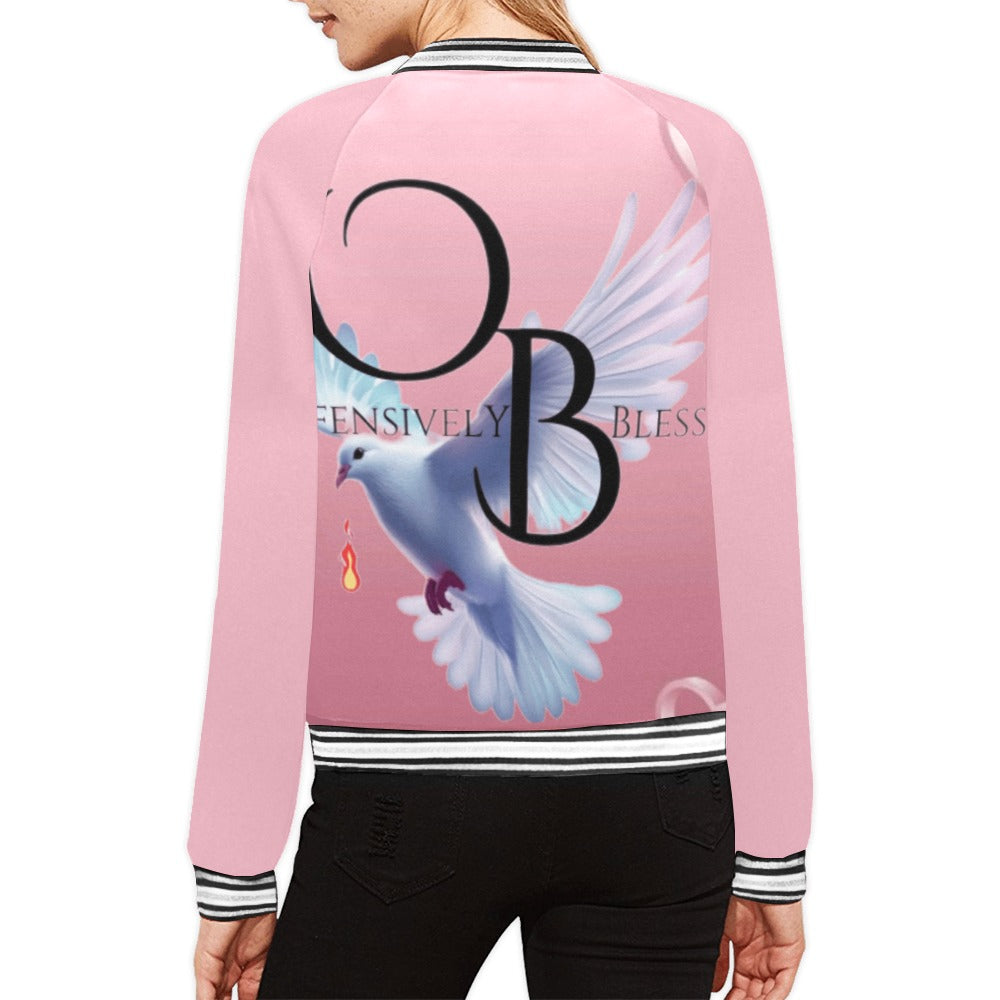 OB Jacket All Over Print Bomber Jacket for Women (Model H21)