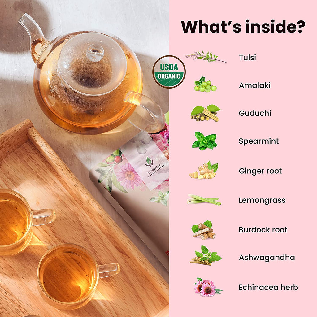 Immune Defense Tea, Echinacea Ashwagandha | Organic Herbal Blend