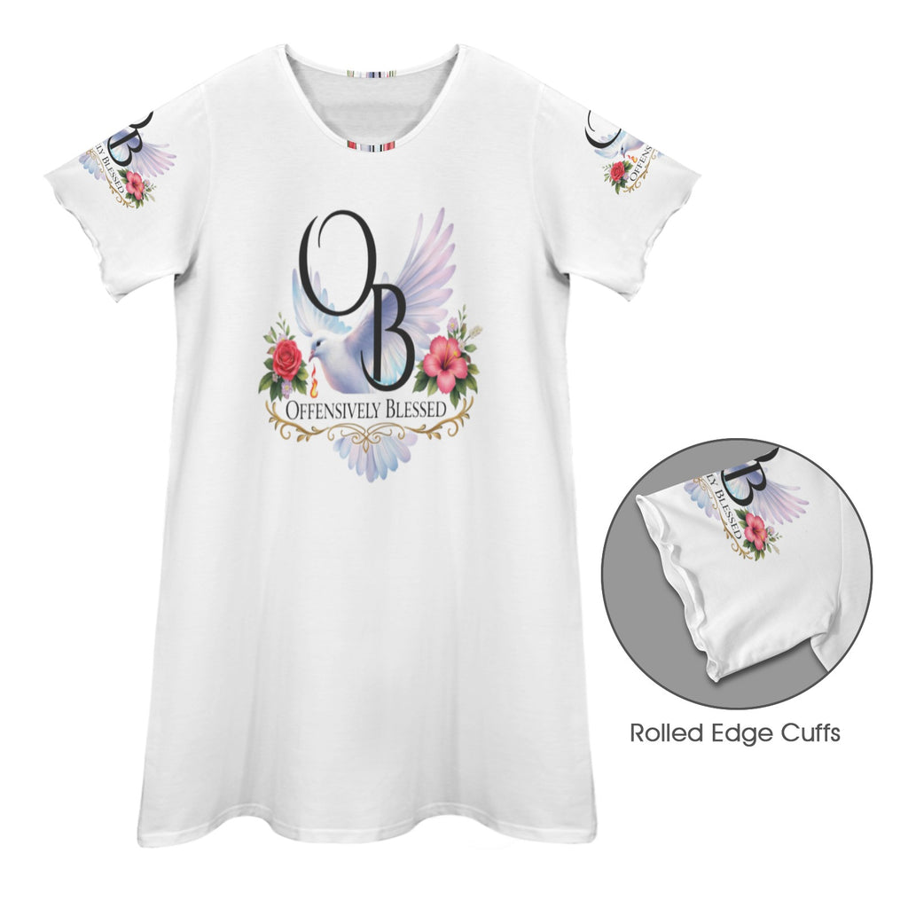 OB Women Dress Women's Crew Neck Short Sleeve Dress