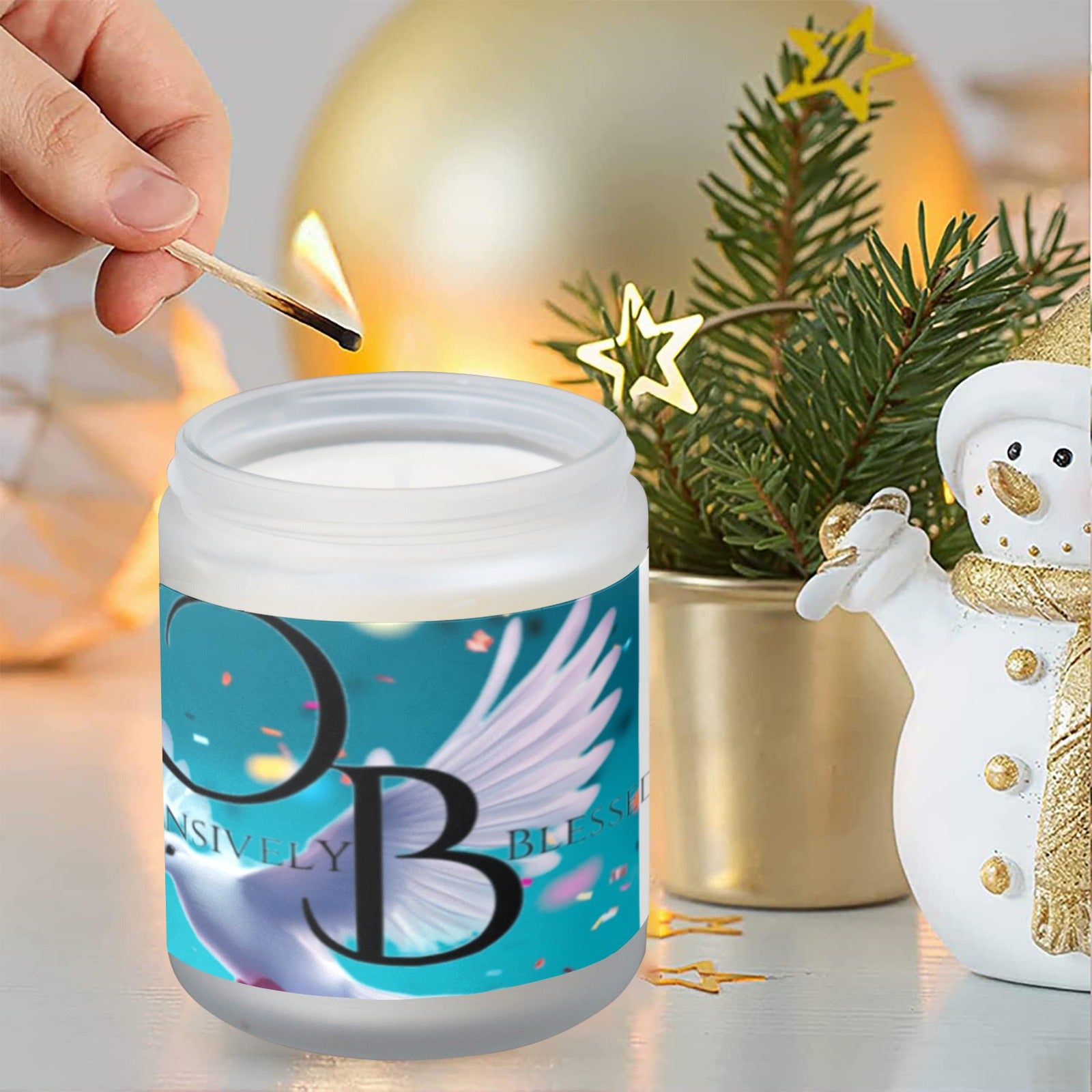 Offensively Blessed Birthday Candel Frosted Glass Candle Cup - Large Size