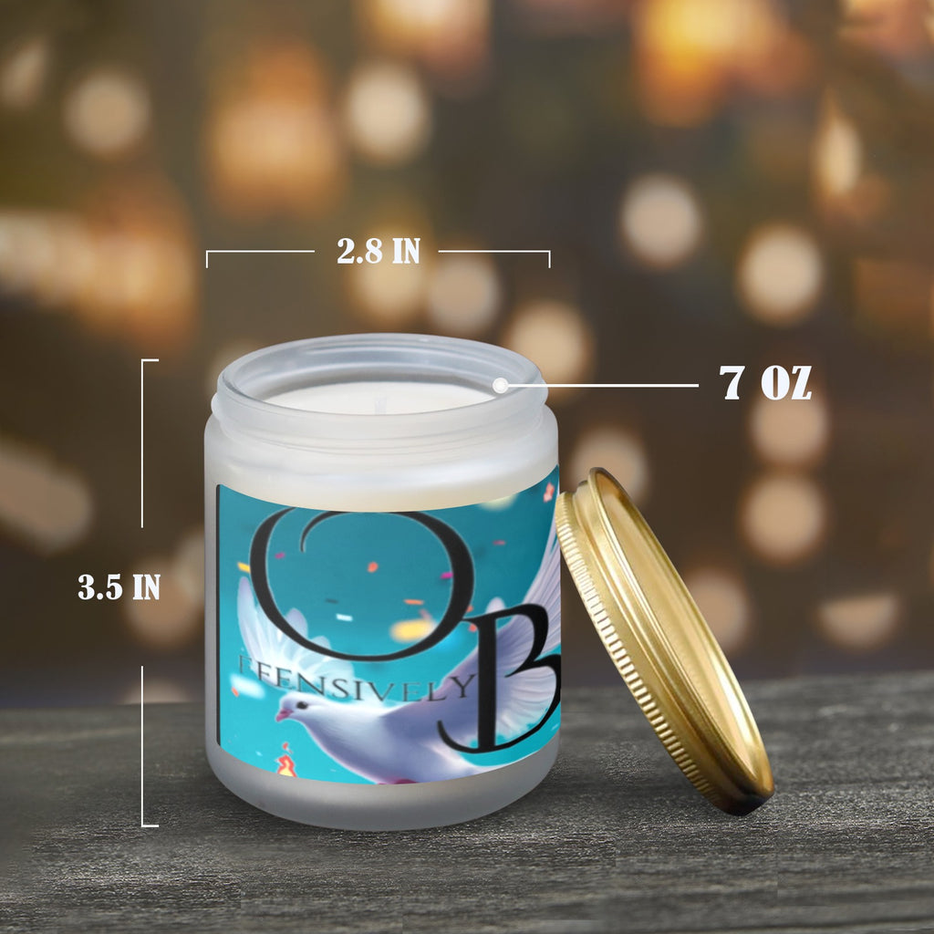 Offensively Blessed Birthday Candel Frosted Glass Candle Cup - Large Size