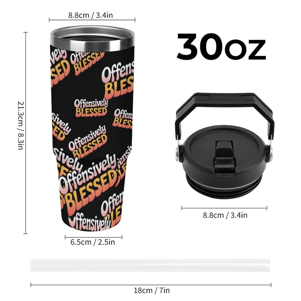 Offensively Blessed 🌺Large capacity car cup 30oz Travel Tumbler (USA)