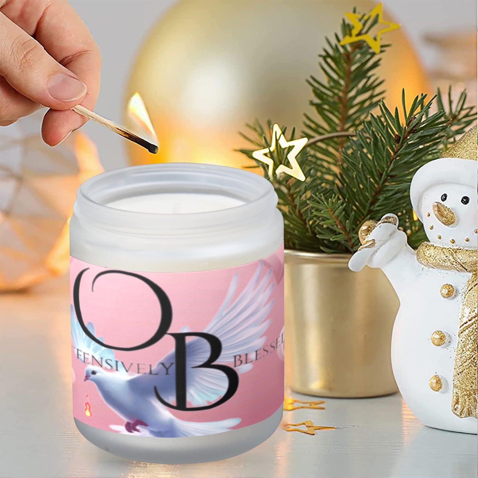Offensively Blessed Candel 2 Frosted Glass Candle Cup - Large Size