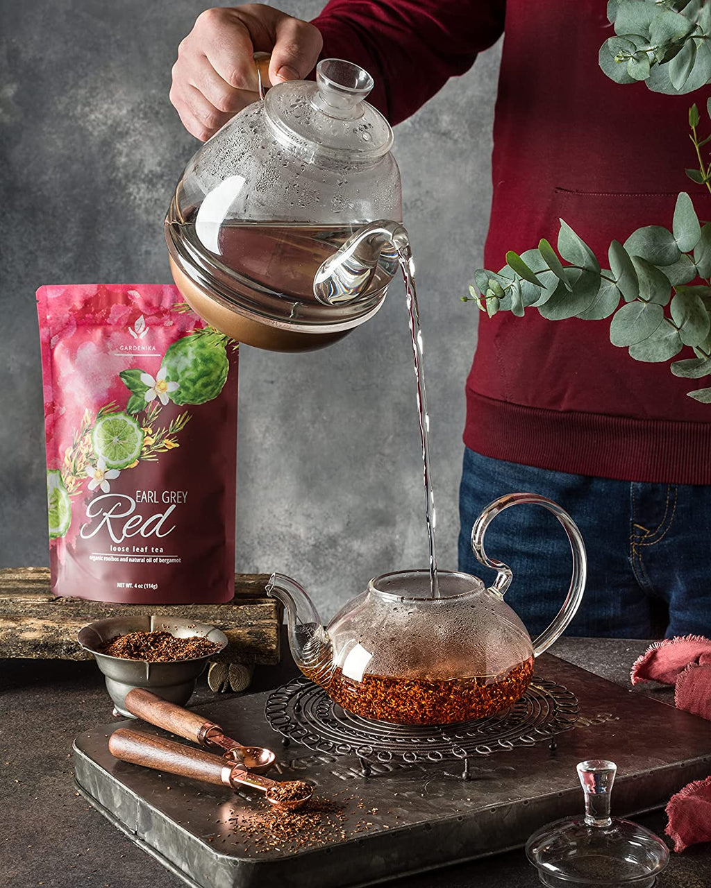 Bergamot Red Rooibos Loose Tea, Antioxidant Rich /w Bergamot Oil - Herbal & Caffeine-Free - Soothing & Comforting - Organic & Kosher