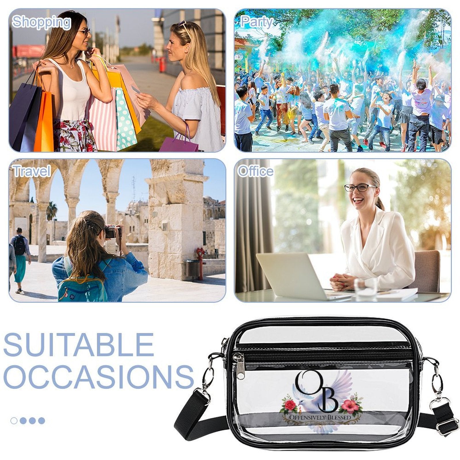 Offensively Blessed 🌺Small satchel bag Small Clear Satchel Bag