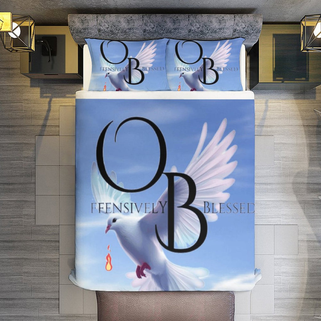 Offensively Blessed 3-Piece Bedding Set (1Offensively Blessed🌺 Duvet Cover + 2 Pillow Shams) 3-Piece Bedding Set 102"×90" (1 Quilt Cover + 2 Pillowcases)
