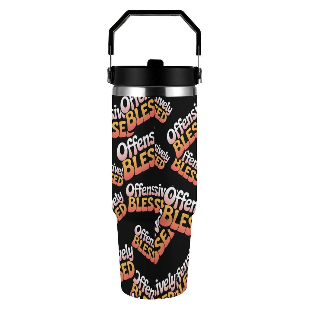 Offensively Blessed 🌺Large capacity car cup 30oz Travel Tumbler (USA)