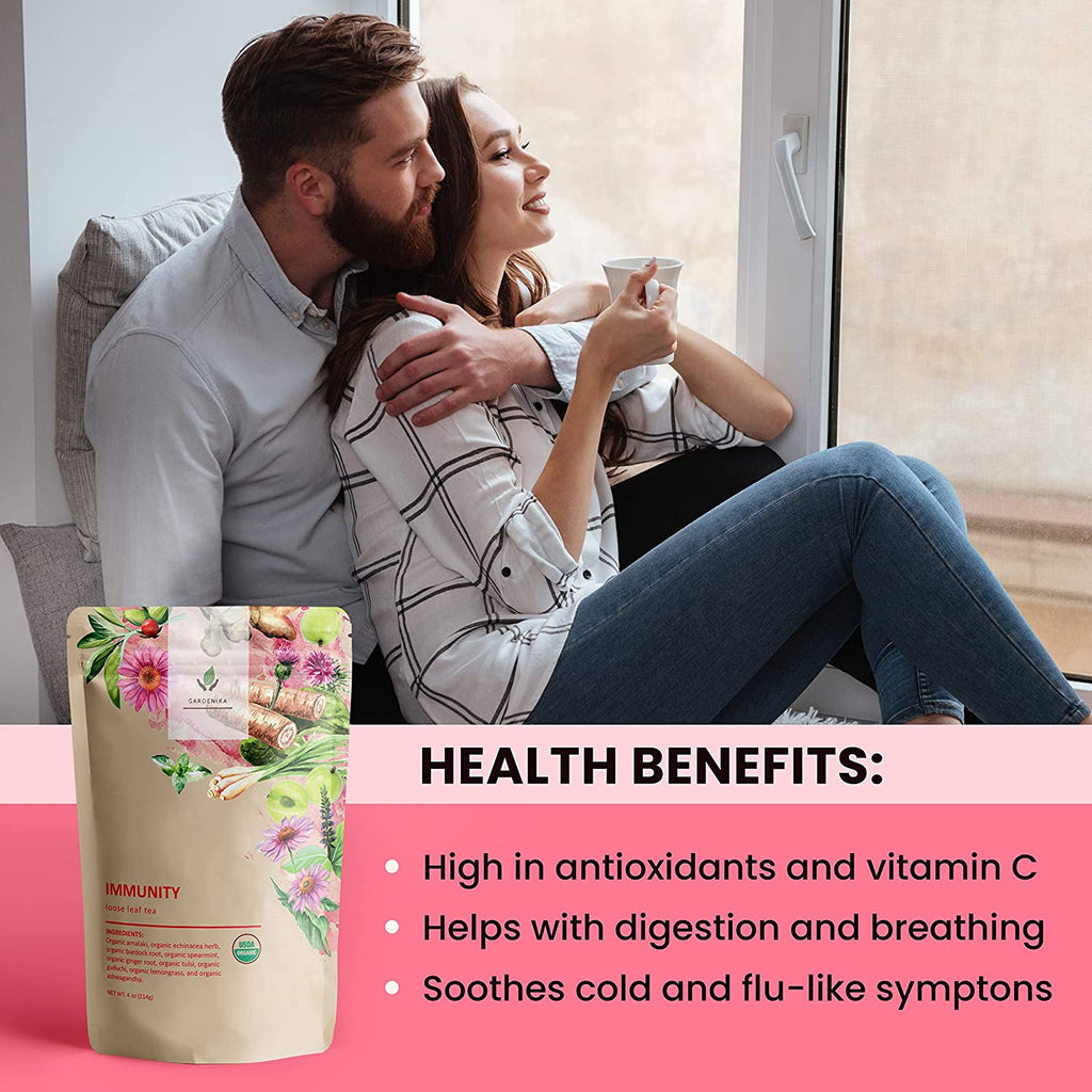 Immune Defense Tea, Echinacea Ashwagandha | Organic Herbal Blend