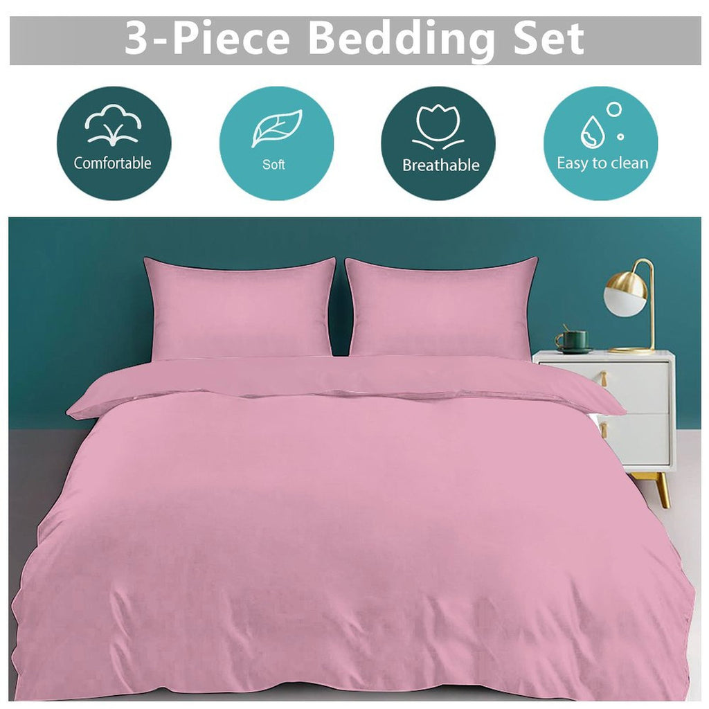 3-Piece Bedding Set (1 Duvet Cover + 2 Pillow Shams) 3-Piece Bedding Set 102"×90" (1 Quilt Cover + 2 Pillowcases)
