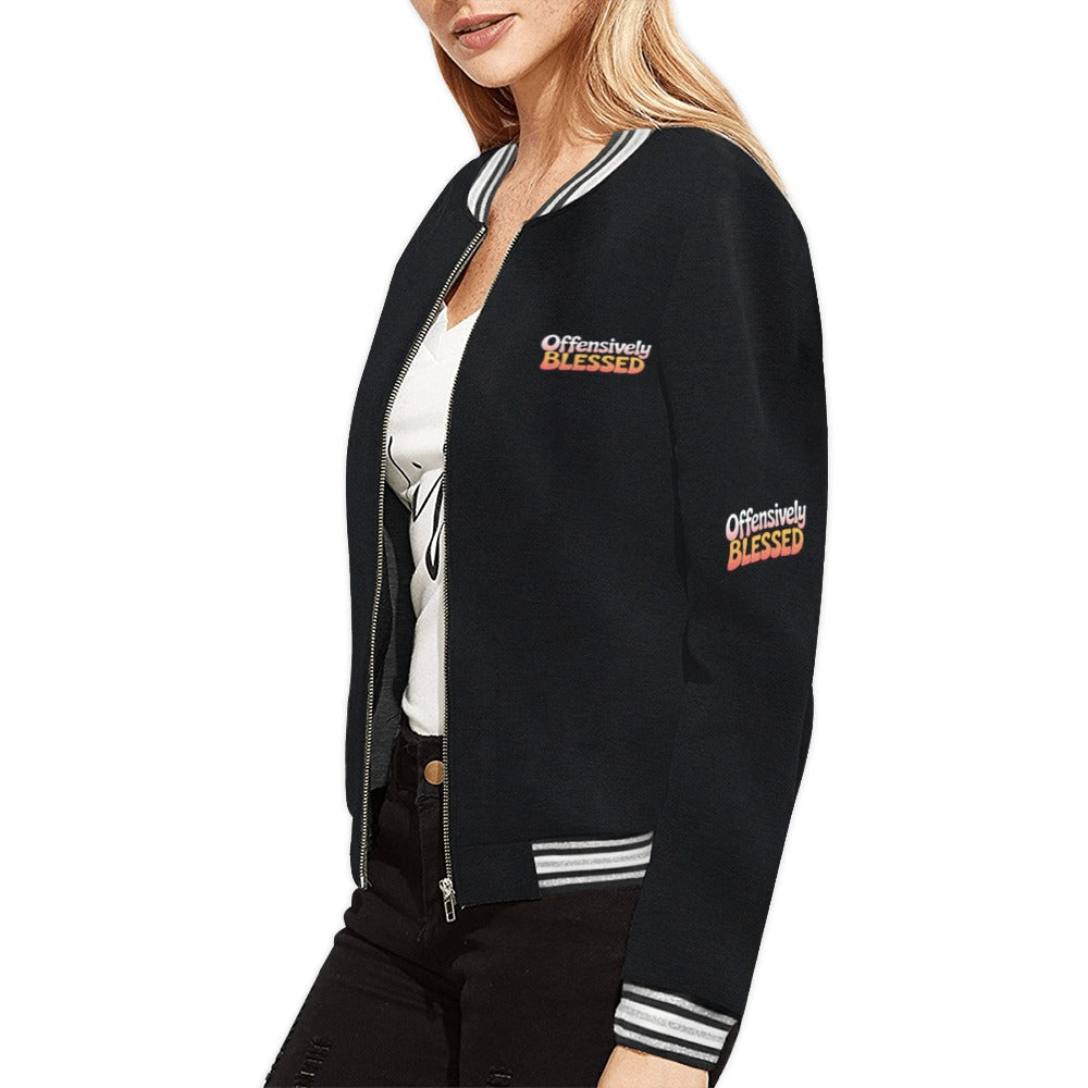 Offensively Blessed Bomber Jacket for Women