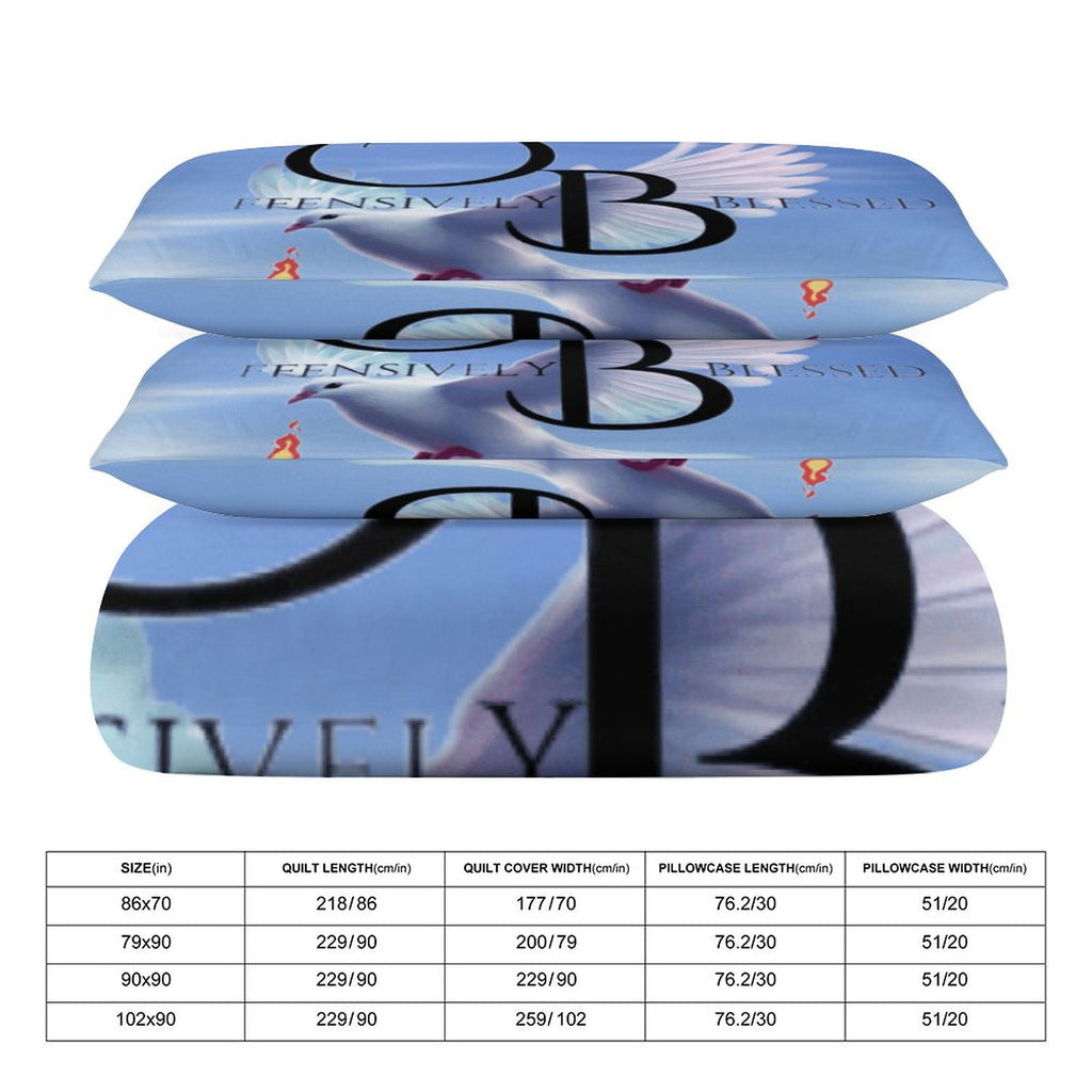 Offensively Blessed 3-Piece Bedding Set (1Offensively Blessed🌺 Duvet Cover + 2 Pillow Shams) 3-Piece Bedding Set 102"×90" (1 Quilt Cover + 2 Pillowcases)