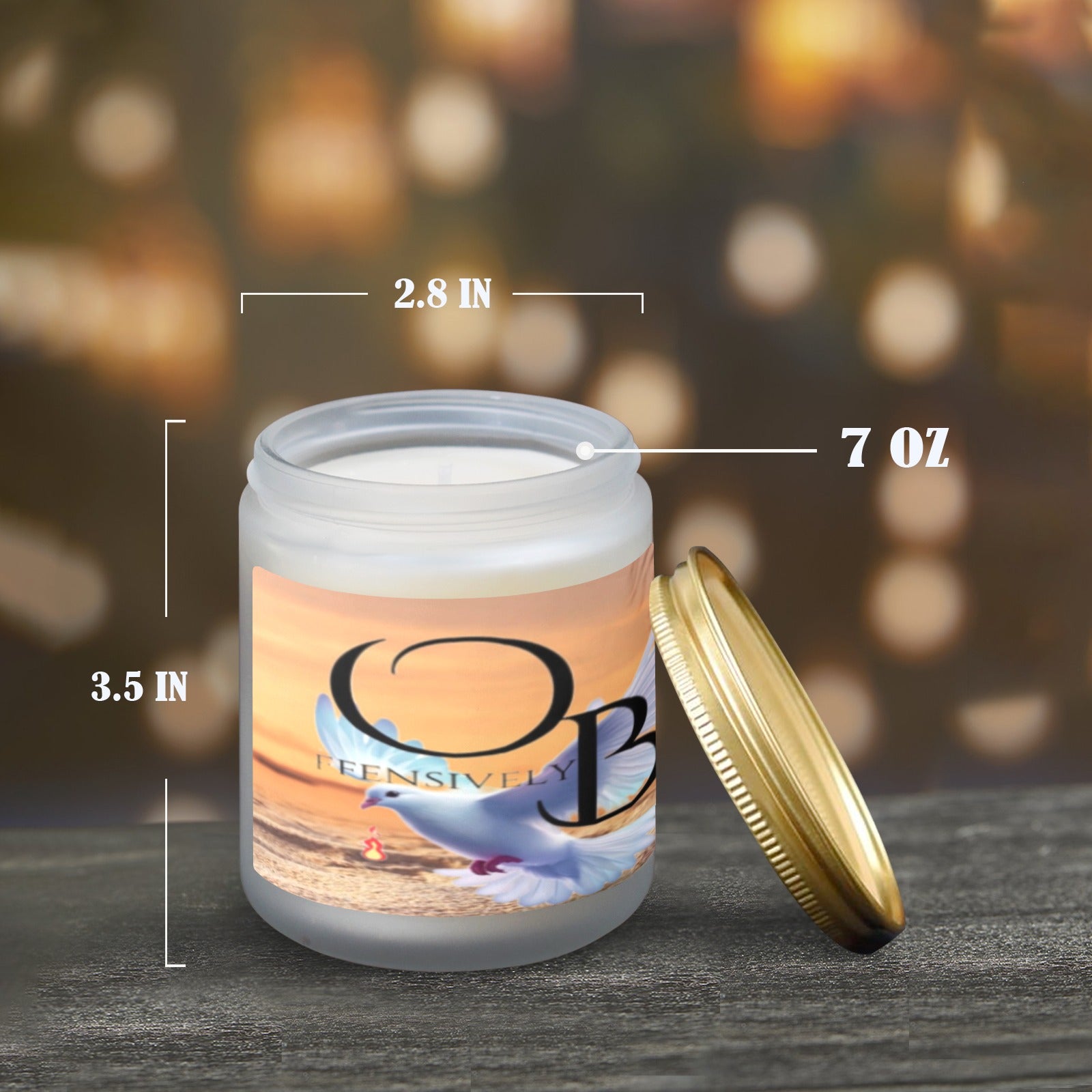 Offensively Blessed #4 Frosted Glass Candle Cup - Large Size