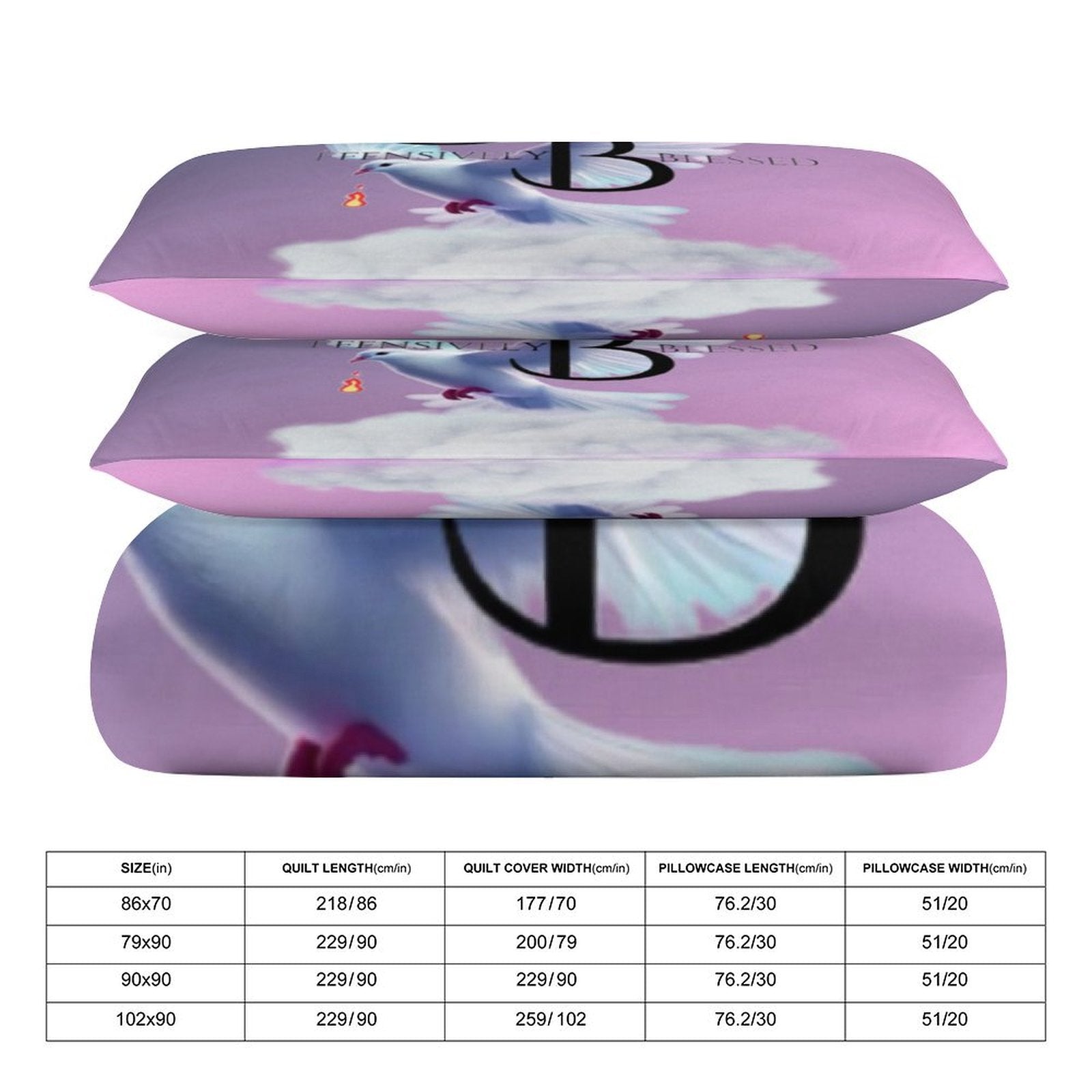 3-Piece Bedding Set (1 Duvet Cover + 2 Pillow Shams) 3-Piece Bedding Set 79"×90" (1 Quilt Cover + 2 Pillowcases)